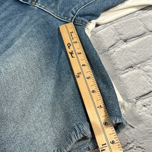 LOFT High Waist Short Bermuda Shorts Lot of 2 pairs size 8 /29 Blue White Denim - Picture 16 of 16